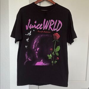 999 JUICE WORLD LUICID DREAMN BLACK GRAPHIC SHORT SLEEVE T-SHIRT MENS LARGE